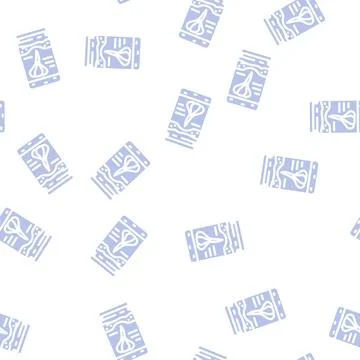 Pasta garlic glyph vector seamless pattern Illustrazione stock