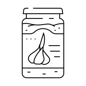 Pasta garlic line icon vector illustration Stock Illustration