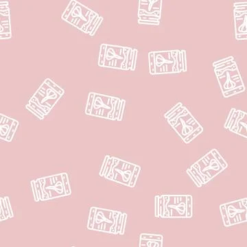 Pasta garlic line vector seamless pattern Illustrazione stock