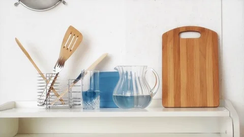 Pasta in glass jar on the kitchen background Stock Footage 73238018