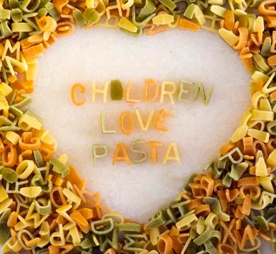Pasta in a heart shape Stock Photos