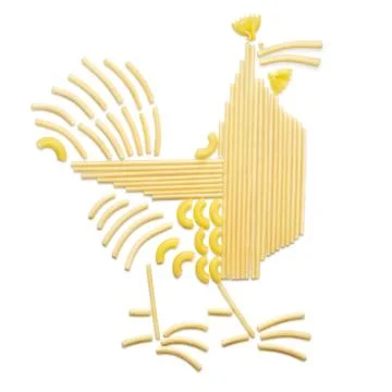 Pasta hen. Stock Photos