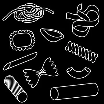 Pasta icon set Stock Illustration