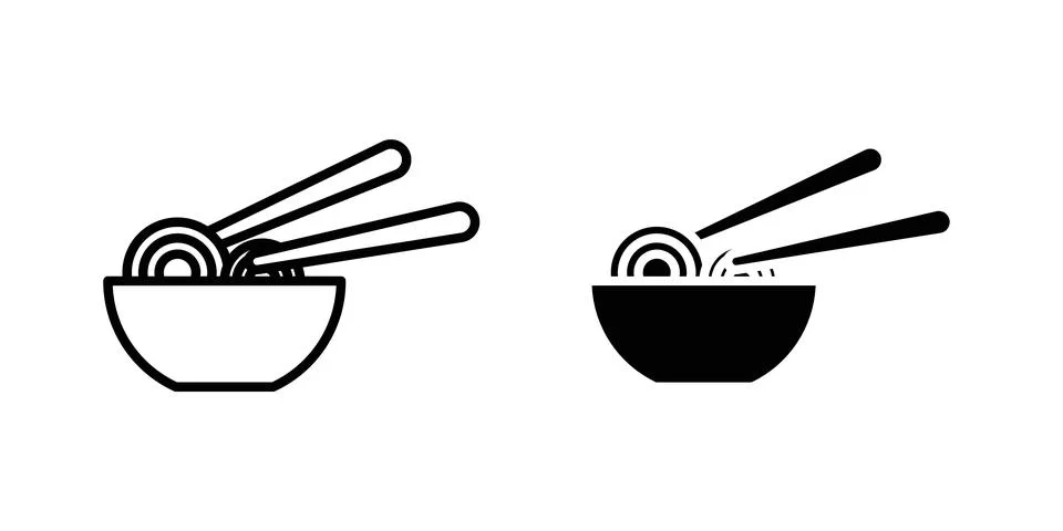 Pasta icon vector template set in black Stock Illustration