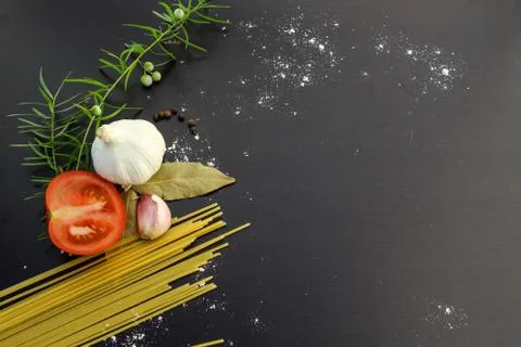 Pasta ingredients concept Stock Photos
