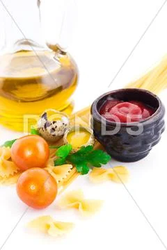 Pasta ingredients Stock Photos