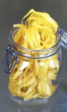 Pasta in a jar. Stock Photos