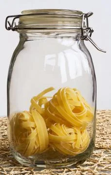 Pasta in a jar. Stock Photos