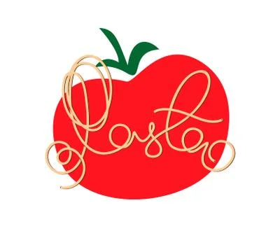 Pasta - lettering isolated. Stock Illustration