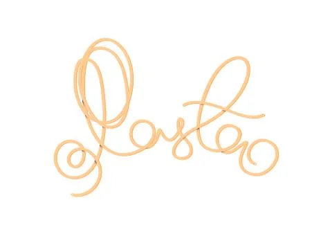 Pasta - lettering isolated. Stock Illustration