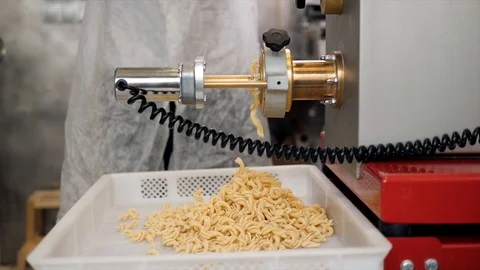 Pasta machine cafe handmade falling from homemade reastaurant italian Stock Footage 91556078