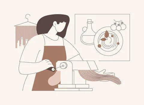 Pasta making isolated cartoon vector illustrations. Stock-Illustration