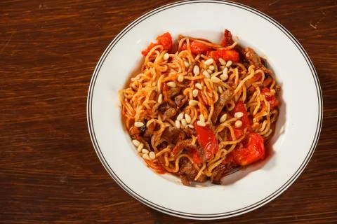 Pasta with meat Foto stock