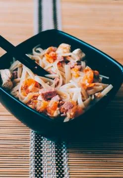 Pasta With Meat Stock Photos