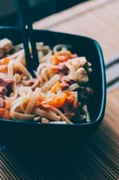 Pasta With Meat Stock Photos