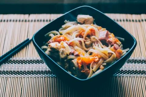 Pasta With Meat Stock Photos