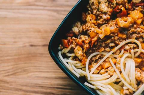 Pasta With Meat Stock Photos