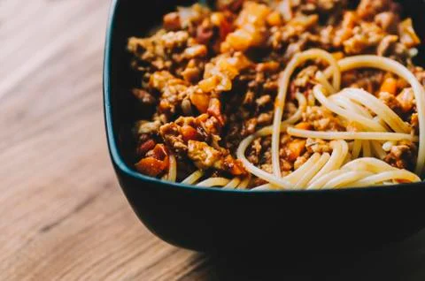 Pasta With Meat Stock Photos