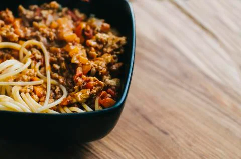 Pasta With Meat Stock Photos