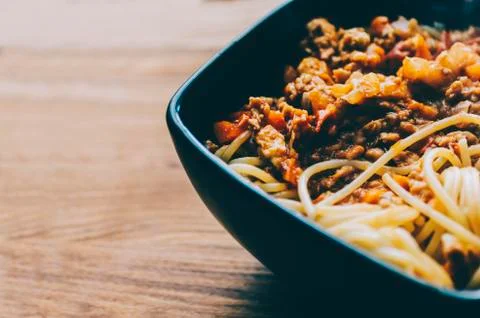Pasta With Meat Stock Photos