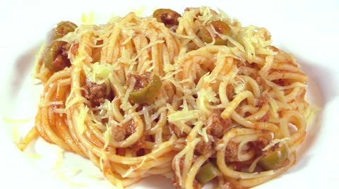 Pasta with meat sauce Stock Footage 44797535