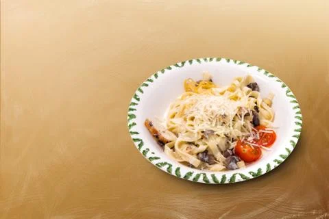 Pasta with mushrooms Stock Photos