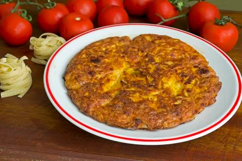 Pasta omelette Stock Photos