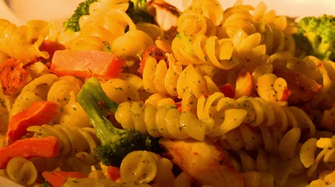 Pasta overhead turn slow Stock Footage 35178347