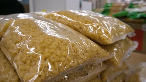 Pasta in packaging close-up. In the shop. Stock Footage 267733212