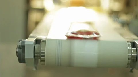 Pasta packaging on the factory Video stock 128091790