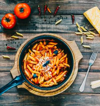 Pasta In Pan Foto stock