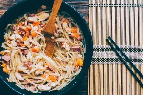 Pasta In Pan Stock Photos