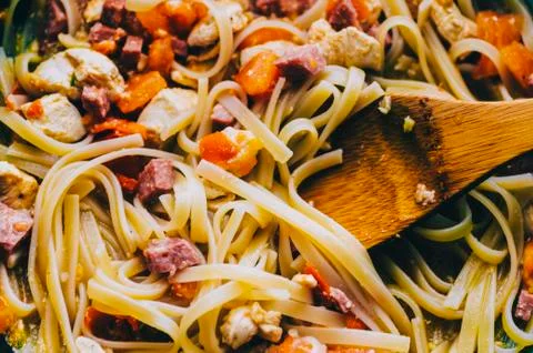 Pasta In Pan Stock Photos