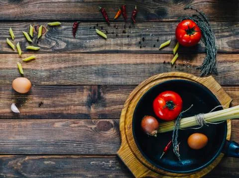 Pasta In Pan Stock Photos