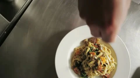 Pasta with Parmesan Stock Footage 12579266