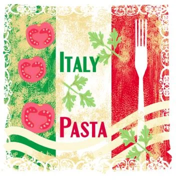 Pasta pattern - vintage style Stock Illustration