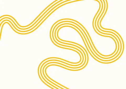 Pasta pattern with wavy yellow spaghetti lines. Italian and Asian ramen foo.. Stockillustratie