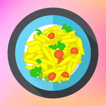 Pasta penne flat vector icon. Pasta penne flat vector icon. Traditional it... Stock Photos