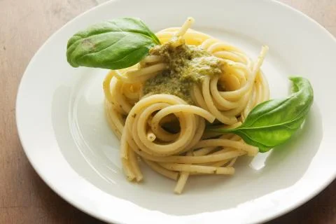 Pasta with pesto 写真素材
