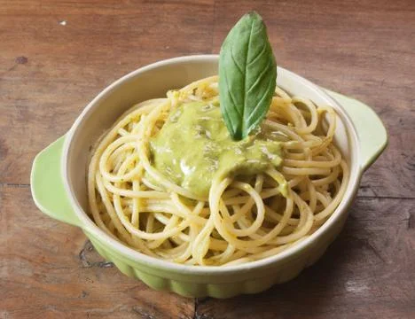 Pasta with pesto Stock-Fotos