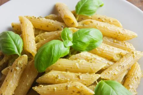 Pasta with pesto 写真素材