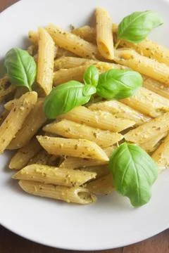 Pasta with Pesto. Foto stock