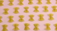 Pasta On Pink Pastel Surface Close Up Macro. Stock Footage