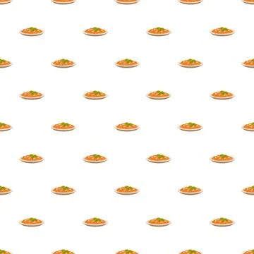 Pasta plate cartoon pattern repeating food background 스톡 일러스트