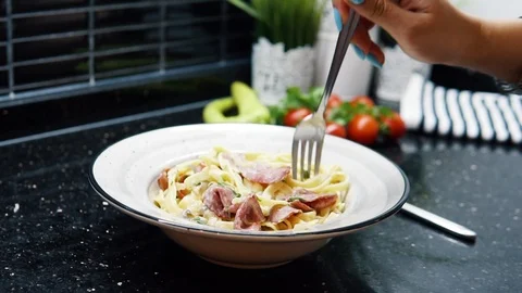 The pasta in the plate Stock Footage 116765473