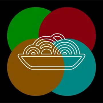 Pasta plate icon - vector spaghetti Stock Illustration