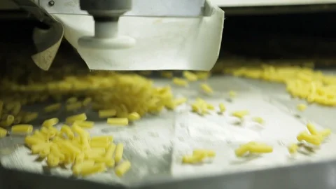 Pasta  production close up Video stock 128229358