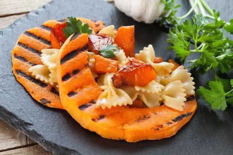 Pasta With Pumpkin 库存照片