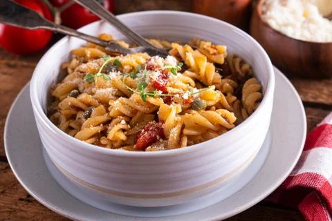 Pasta Puttanesca Stock Photos