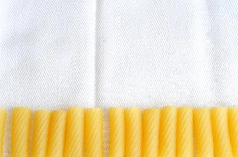 Pasta, raw macaroni frame, concept for Italian food Stock Photos